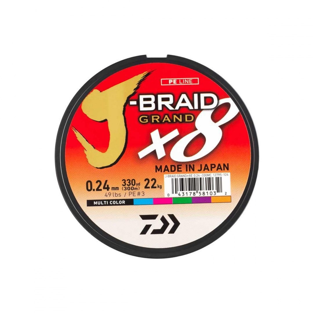 DAIWA J-BRAID GRAND X8 150M MULTI COLOR-0 DAIWA J-BRAID GRAND X8 150M MULTI COLOR-0