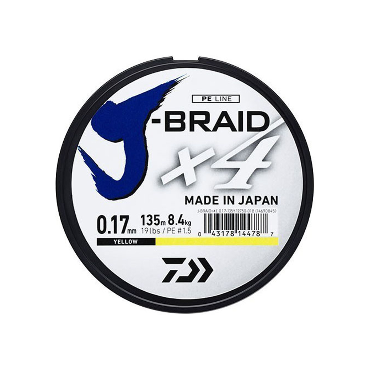 DAIWA J-BRAID X4 270M YELLOW-0 DAIWA J-BRAID X4 270M YELLOW-0