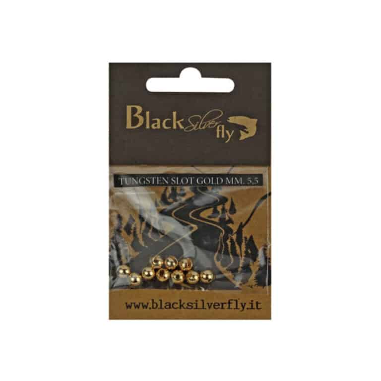 BLACK SILVER FLY TUNGSTEN SLOT BEADS-23271