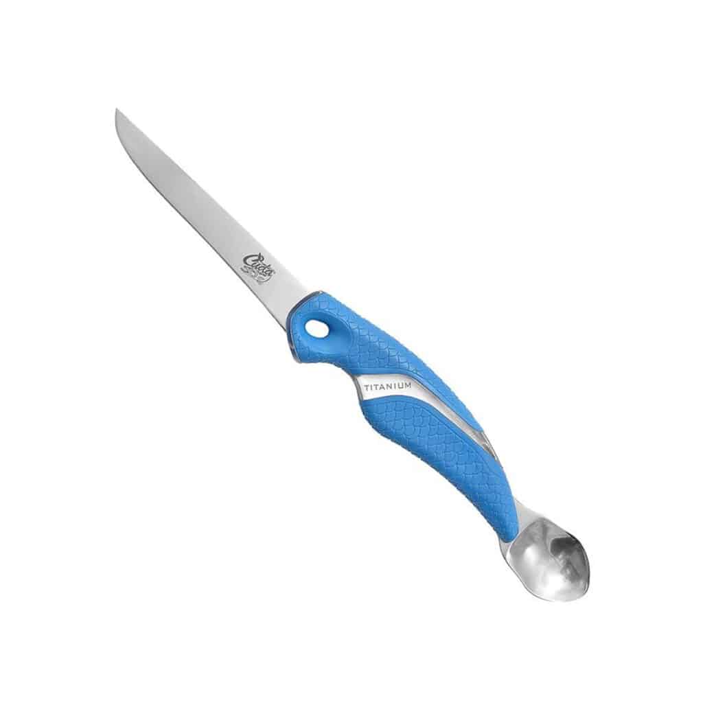 CUDA 5" TITANIUM BONDED FILLET KNIFE WITH ROE SPOON