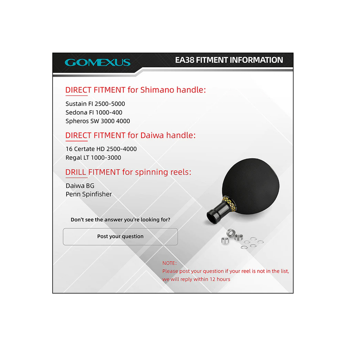 GOMEXUS EVA REEL POWER KNOB EA38-23694 GOMEXUS EVA REEL POWER KNOB EA38-23694