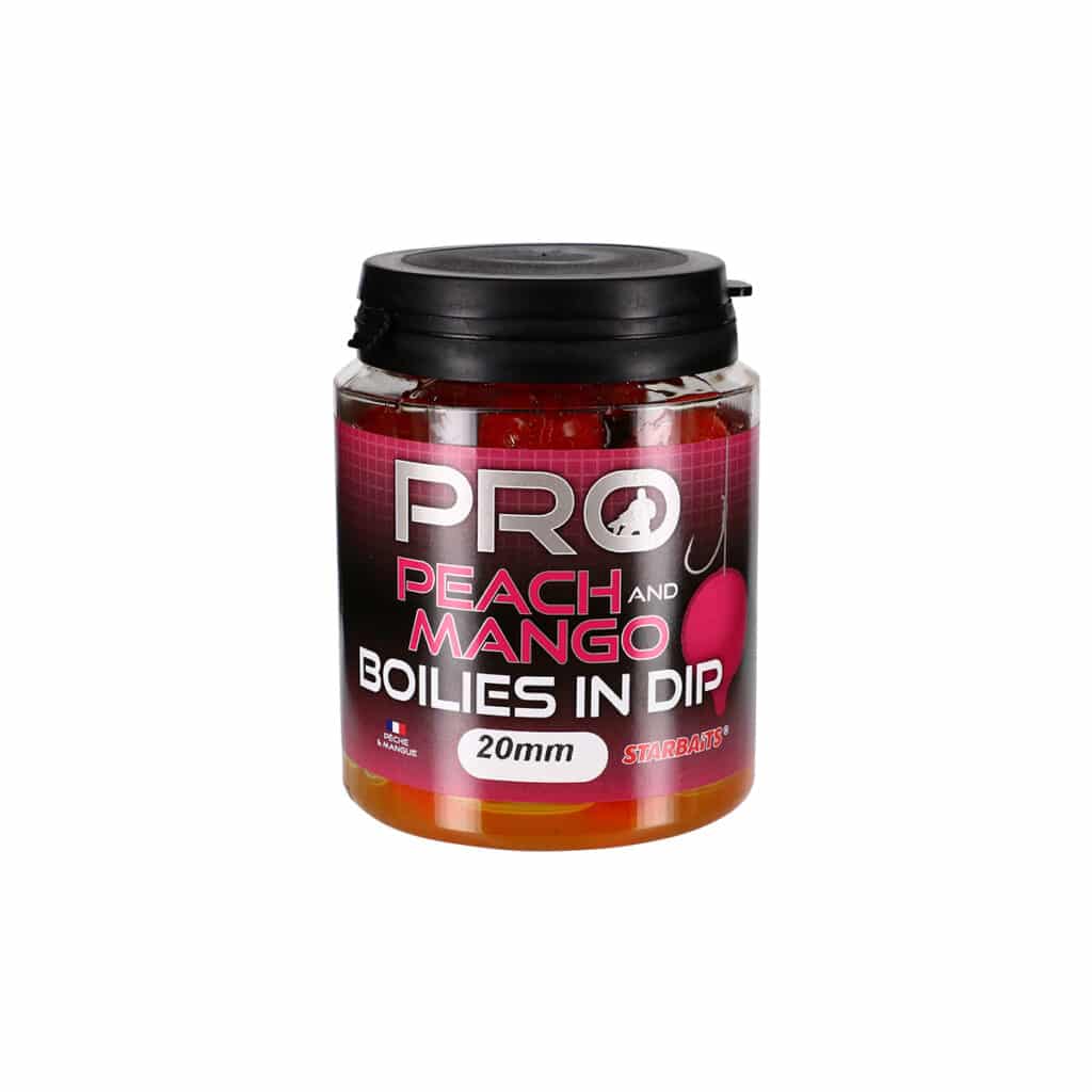STARBAITS PRO PEACH & MANGO BOILIES IN DIP