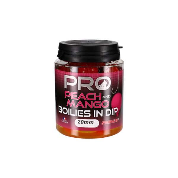 STARBAITS PRO PEACH & MANGO BOILIES IN DIP